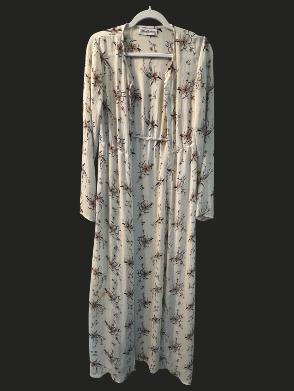 Sheer Cream Floral Prairie Dress Caftan / S / NEW / Louella by Ibtihaj Muhammad
